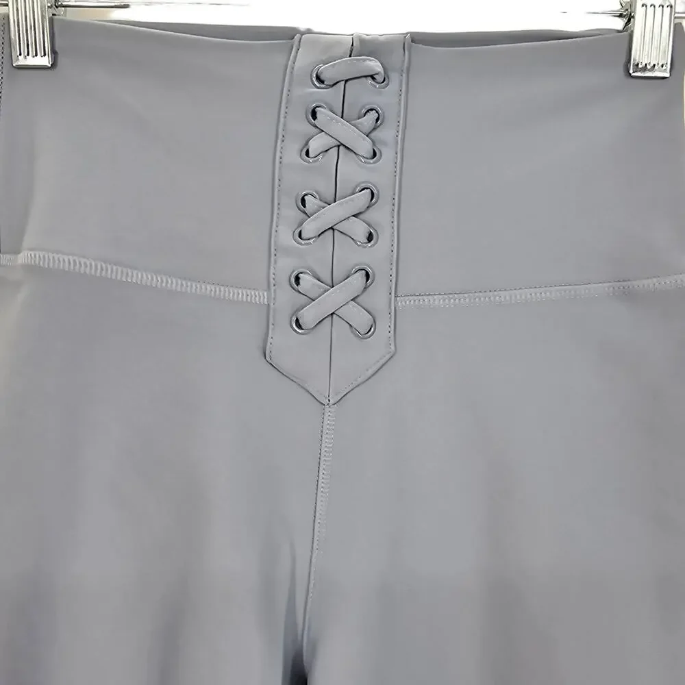 Revolve WeWoreWhat Womans size S Lace-Up Biker Shorts Light Blue 6